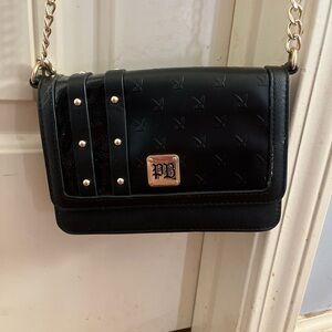 Play Boy Embossed Black Chain Shoulder Bag